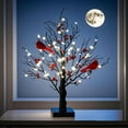 thumbnail image 1 of Minibee Vintage Glowing Tree with Cardinals, 21" LED Lighted Cardinal Tree with Berries, Tabletop Red Bird Holiday Decor for Christmas Home Display, 1 of 7