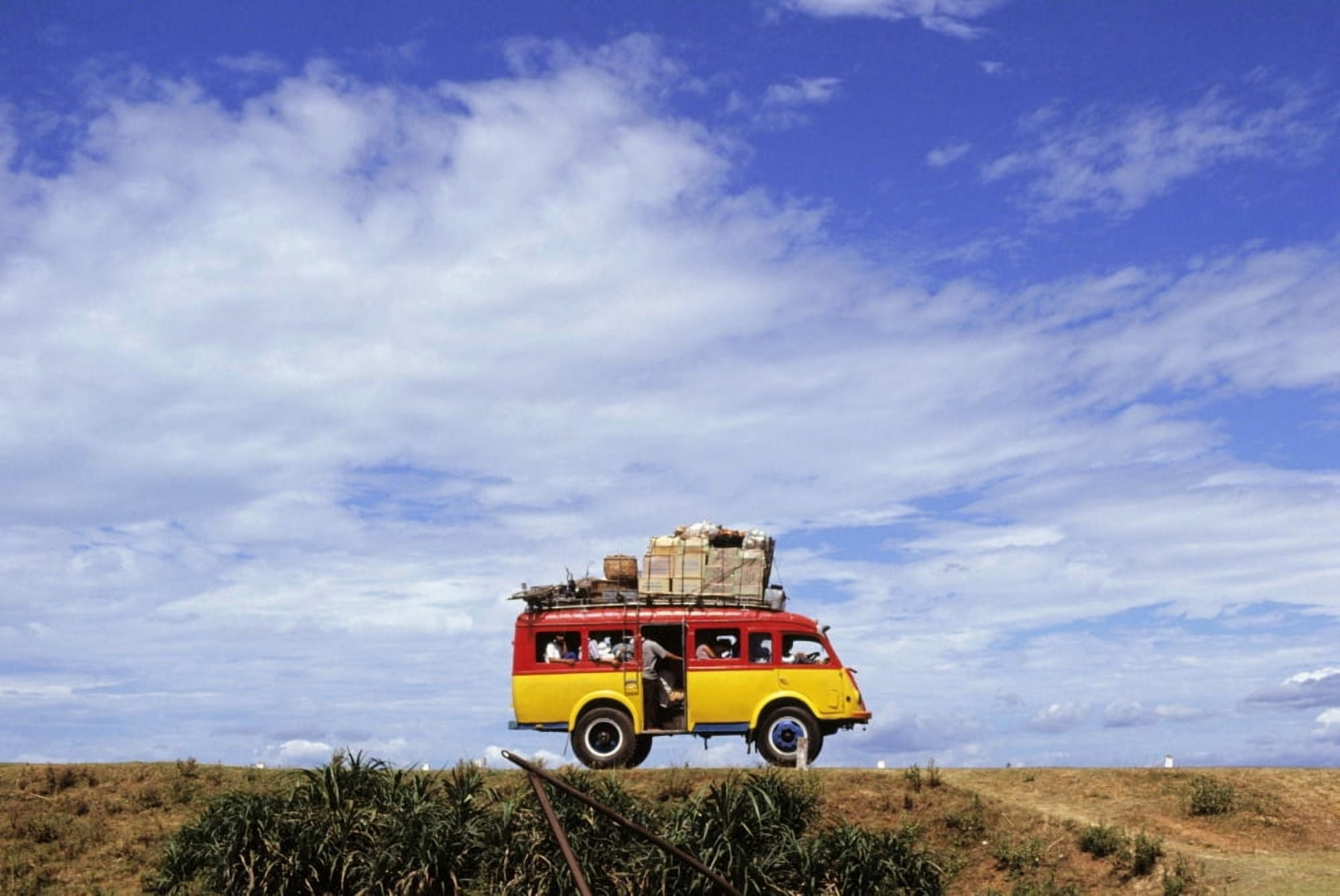 Minibus Driving Along Highway 1 Canvas Art - Steve Benbow Design Pics (17 x 11)