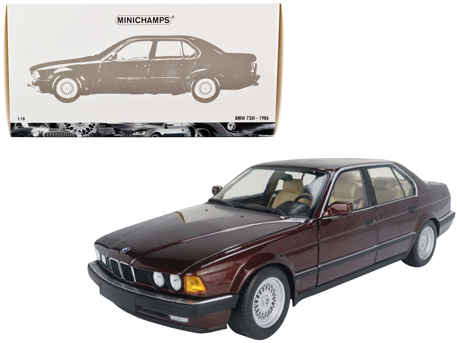 希少 1/18 BMW 730i ミニチャンプス(MINICHAMPS) E32 Minichamps 1:18 scale BMW 730i Sedan(E32) 1986(Light Blue