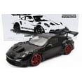 thumbnail image 1 of Minichamps 2023 Porsche 911 992 GT3 RS Black w/ Pyro Red Wheels 1:18 SEALED, 1 of 8