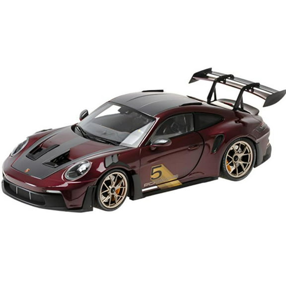 2024 Porsche 911 GT3 RS #5 Purple with Carbon Top and Hood Stripes Limited Ed to 400 pieces 1/18 Diecast Model Car by Minichamps
