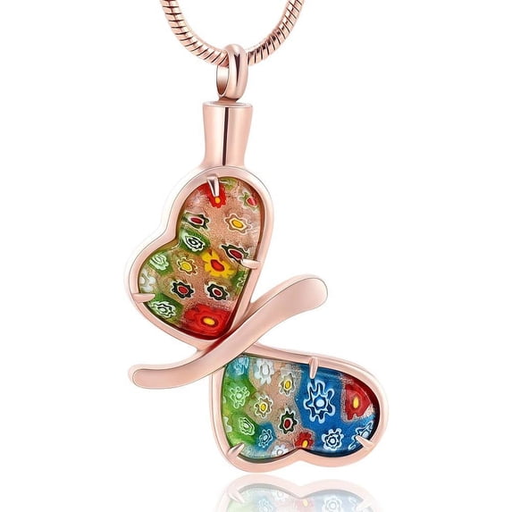 Minicremation Cremation Jewelry for Ashes - Memorial Keepsake for Beloved's Ashes Urn Pendants Butterfly Cremation Necklace for Ashes for Women