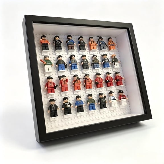 Minifigure Display Frame & Case for lego Figures | with 30 Stands