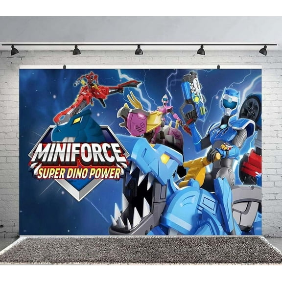 Miniforce Backdrop Banner Party Supplies Poster Movie Theme Background for Photography Kids Birthday Decorations