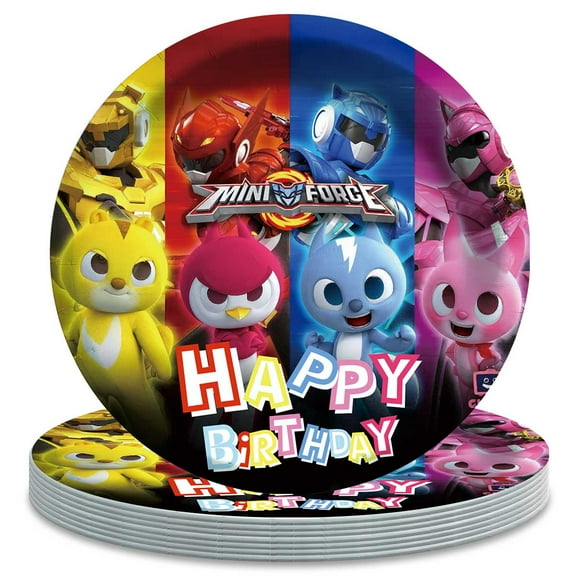 Miniforce Tableware Plates Party Supplies Birthday Decorations Disposable Dinnerware