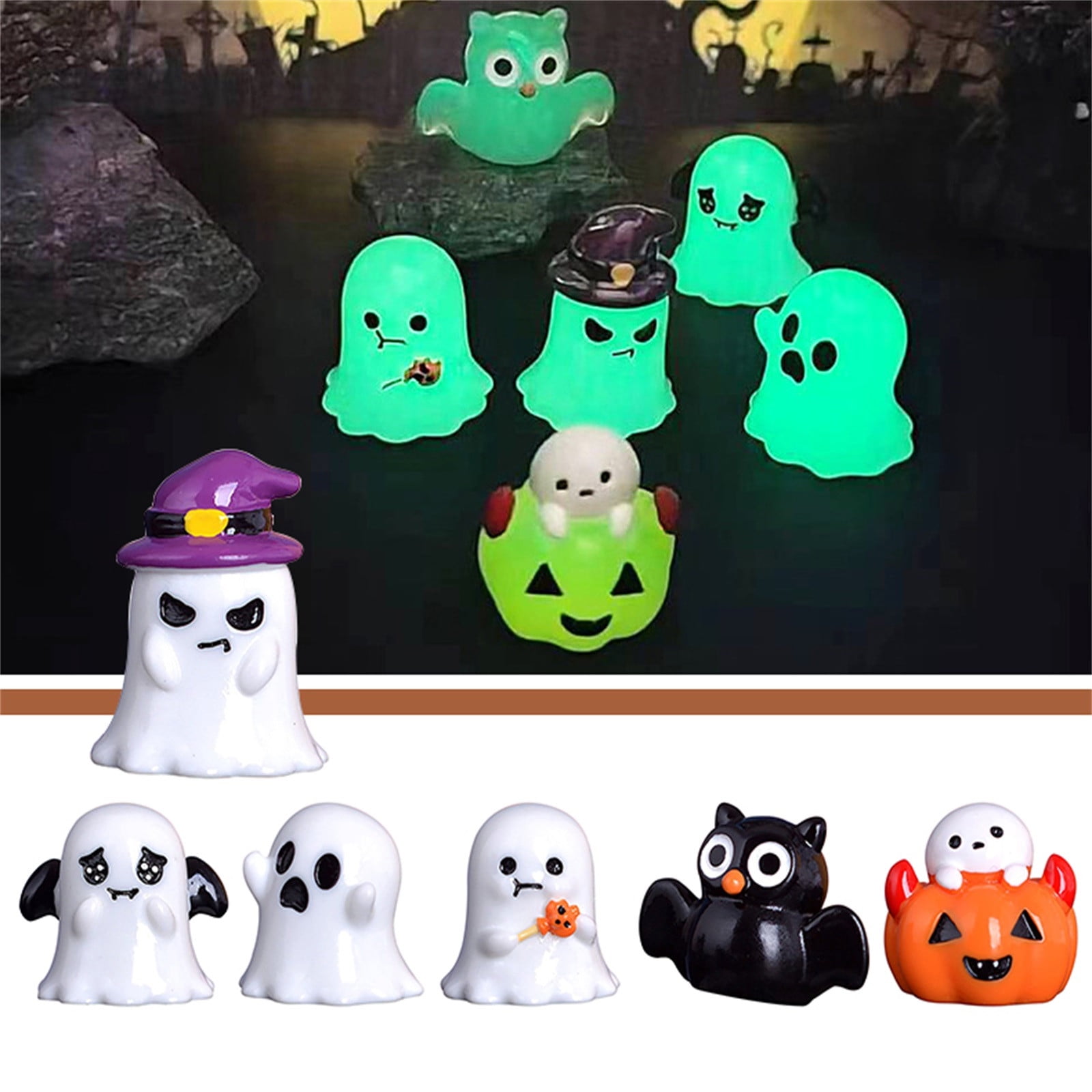 Minii Ghost Statues Durablee Halloween Ghost Figurines, Halloween
