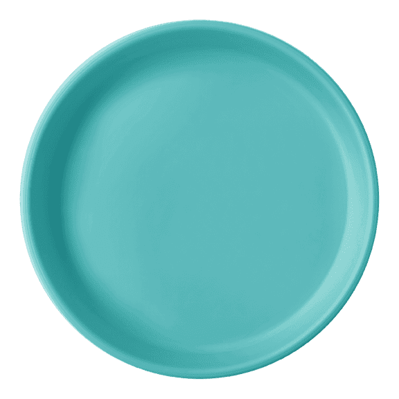 MinikOiOi BASICS - Plate - Aqua Green 100% Food Grade Silicone Plates With High Holding Capacity, BPA Free - 6m+ Unisex - Infant