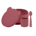 thumbnail image 1 of MinikOiOi BLW Set I - Velvet Rose 100% Food Grade Silicone BLW SET I Silicone Feeding Set (Bowl with Lid+Cup+Spoon) Suitable for Oven, Microwave, Air Fryer, Fridge, and Deep Freezer, Toddler Set, 6m+, 1 of 7
