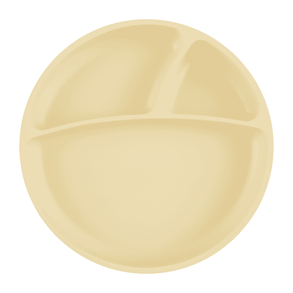 MinikOiOi Portions - Mellow Yellow 100% Food Grade Silicone Plates With Suction and High Holding Capacity, BPA Free - 6m+ Unisex - Infant, Does Not Bend Easily