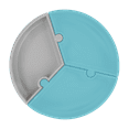 thumbnail image 1 of MinikOiOi Puzzle - Aqua Green / Powder Gray 100% Food Grade Silicone Unique Detachable 3 Piece Portion Plates With Suction and High Capacity, BPA Free - 6m+ Unisex - Infant, Does Not Bend Easily, 1 of 5
