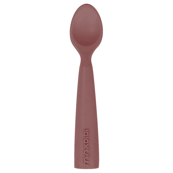 MinikOiOi Scooper - Velvet Rose 100% Food Grade Silicone Scooper Toddler Spoon, Baby Training Spoon 6 Months +, BPA-Free, Gentle On Teething Gums, Supports Baby Led Weaning, Dishwasher Safe