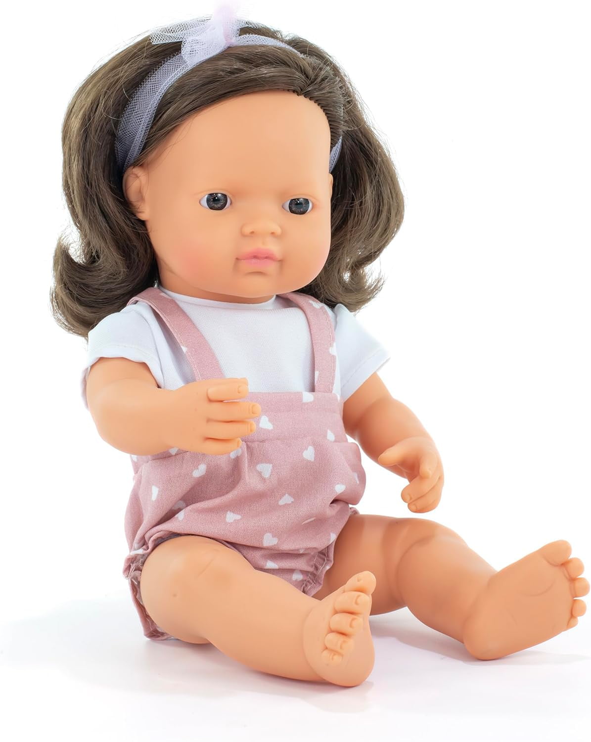 Miniland Baby Doll Brunette girl 15'' (box) - My Friends & Me