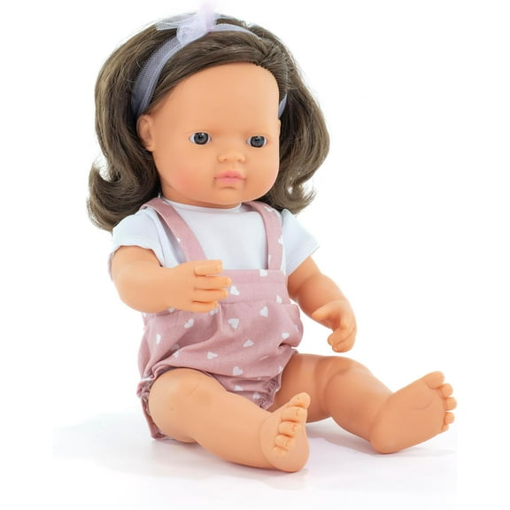 Miniland Baby Doll Brunette girl 15'' (box) - My Friends & Me