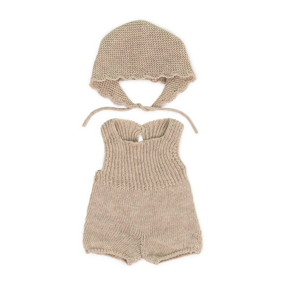 Miniland Knitted Doll Outfit 15” – Rompers & Bonnet