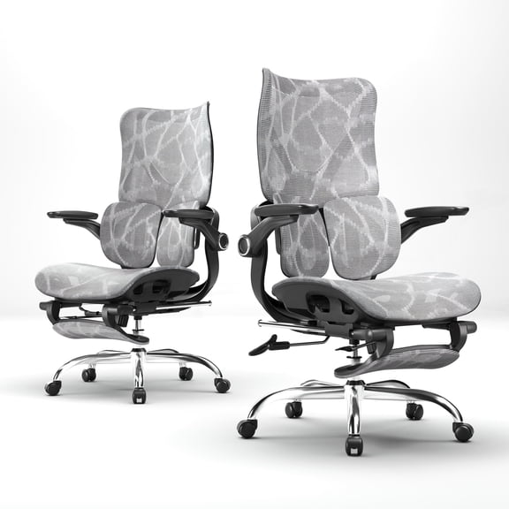 Minilive AlignX Ergonomic Chair for Work Study Gaming Relaxation, Steel Base Mesh Fabric Breathable Seat, Dual-Wing Lumbar Support Adjustable Backrest Swivel Office Desk Task Chair