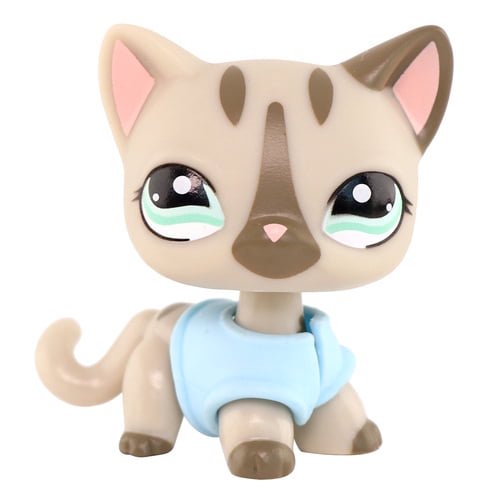 Minilps Pet Toy Short Hair Cat #1206 with Jacket Accessories,Collectible Mini Toy Figurines