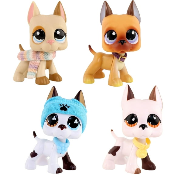 Minilpsshop 1pc Random Great Dane Cartoon Animal Figures Toys,Random Surprise Blind Box,with Accessories,Bobble-head