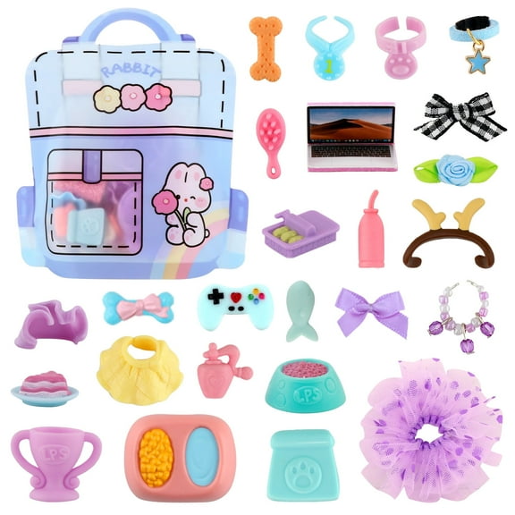 Minilpsshop 25pcs Random Accessories Lot for lps Toys ,Clothes Hat Bowknot Necklace Skirt Glasses Wings Accessories Sets for lps Cat Collie Cocker Spaniel Great Dane