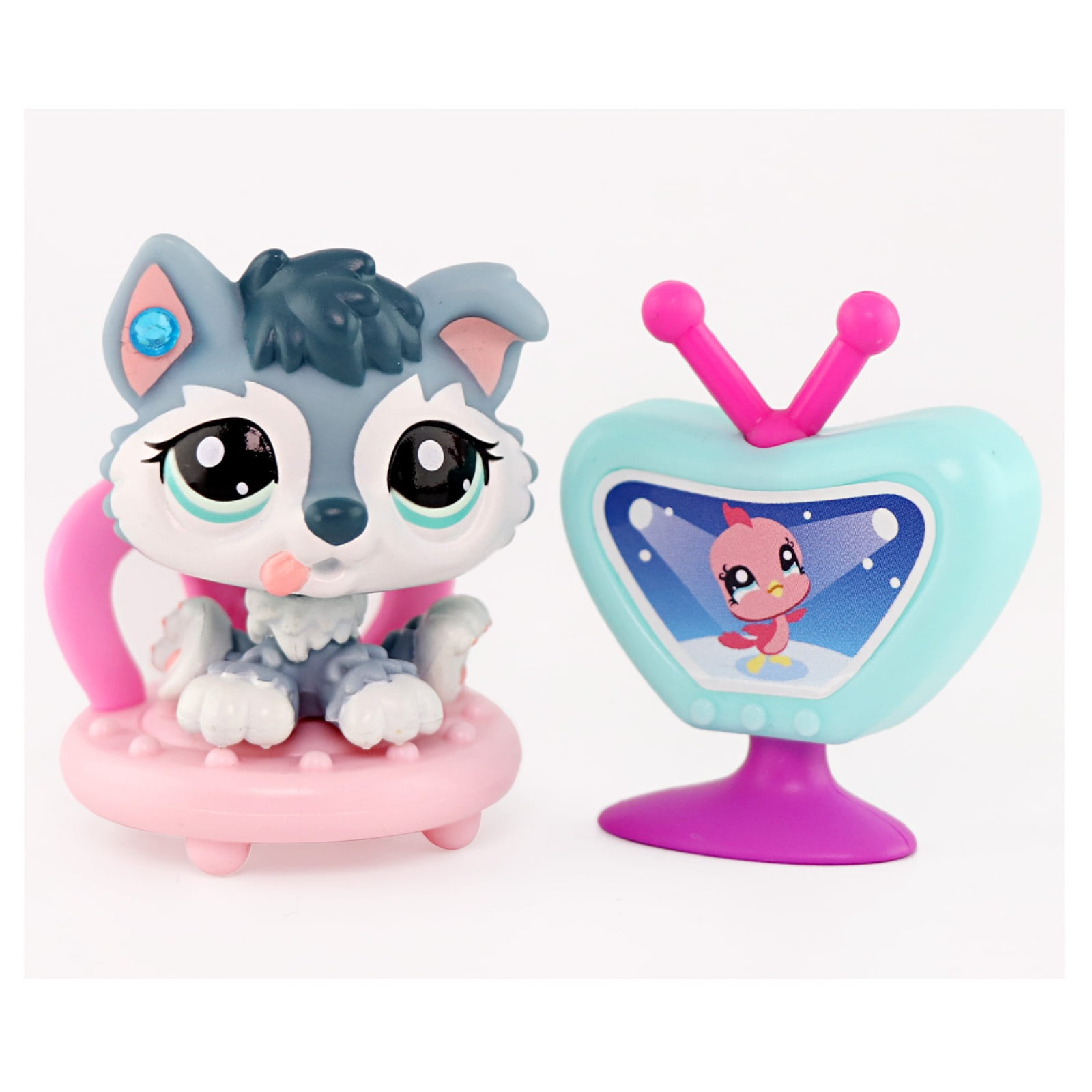 Minilpsshop Baby Husky 2036 Mini Pet Toy Figure With Pink Sofa TV minilpsshop-baby-husky-2036-mini-pet-toy-figure-with-pink-sofa-tv