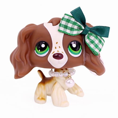 Minilpsshop Little Pet Cocker Spaniel #156 with Collar Bowknot Accessories,Collectable Cartoon Animal Figure