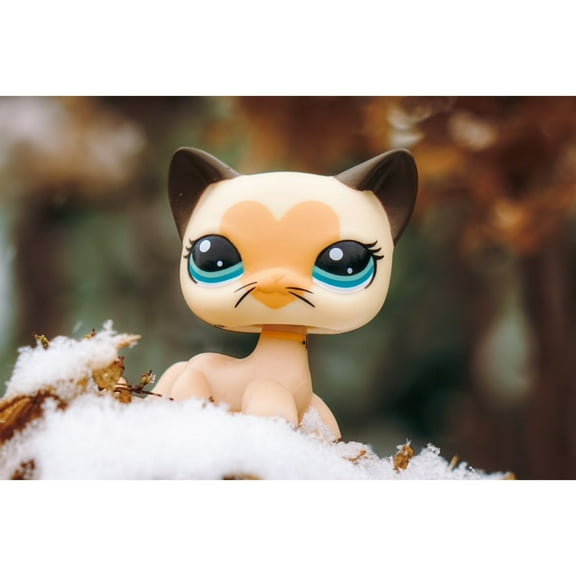 Minilpsshop Little Shorthair Cat Pet Toys Figure,Siamese Cat #3573,Ideal Gift for Boys and Girls