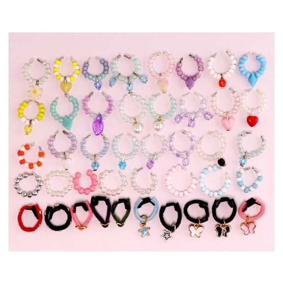 Minilpsshop Random 10 PCS Mini Collar Pearl Heart Star Butterfly Handmade Necklace Accessories for Mini Pet Cats Dogs Figures Toys,Cute Xmas Gift for Kids