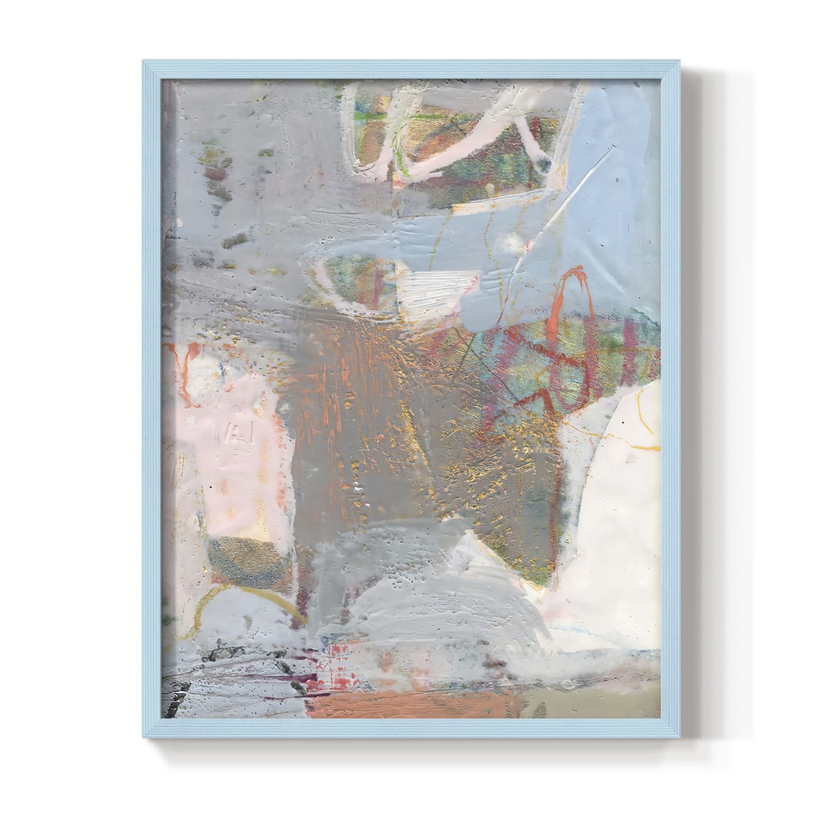 Minim II in Blue Solid Wood 11 x 14 Framed Print