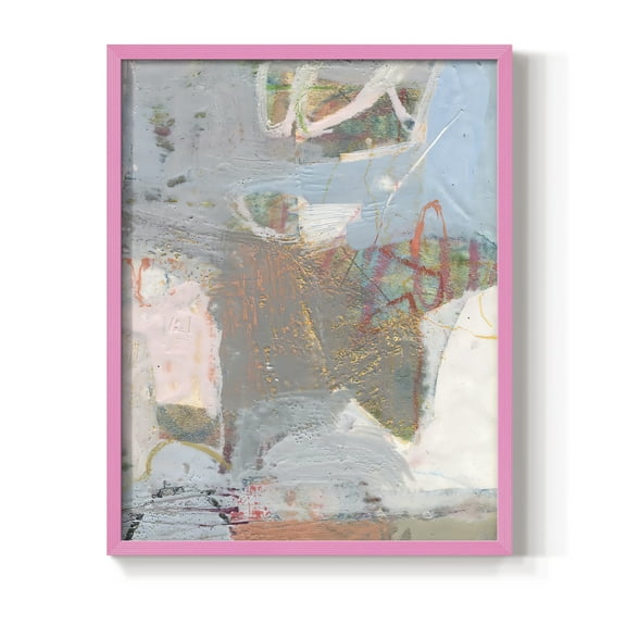 Minim II in Pink Solid Wood 11 x 14 Framed Print