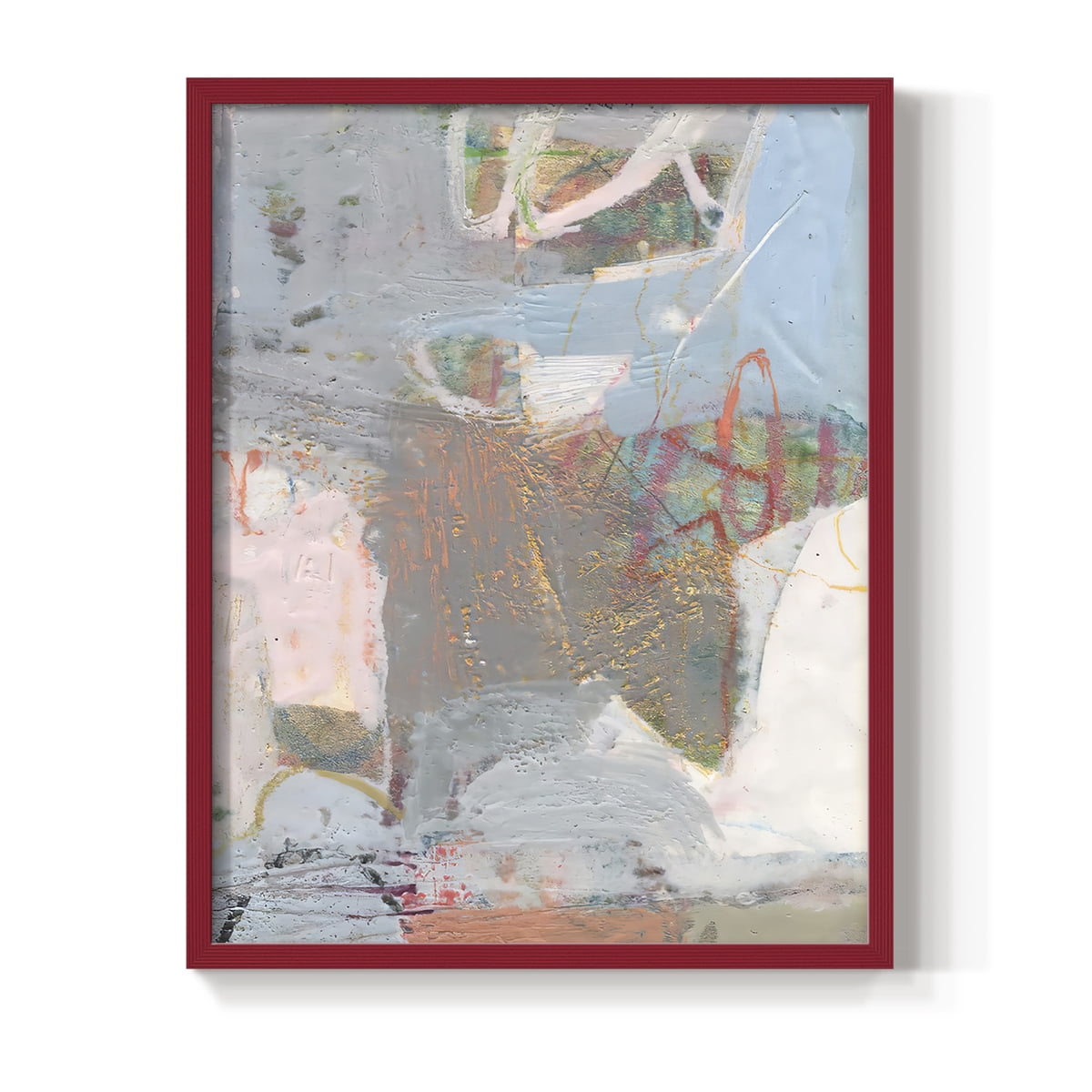 Minim II in Red Solid Wood 8 x 10 Framed Print