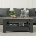thumbnail image 1 of MinimaDecor Grado Two Tier, Square Coffee Table, 35 inches, Dark Gray and Oak Finish, 1 of 6
