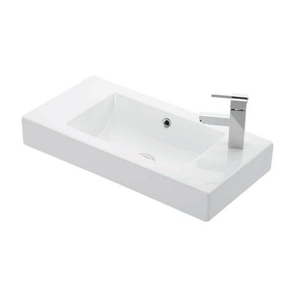 Minimal 4054 Vessel Bathroom Sink in Ceramic White