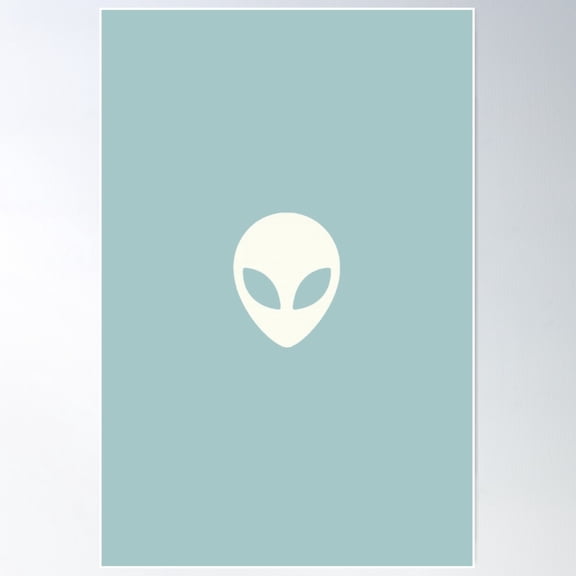 Minimal Alien Face – Clean & Mysterious Design Poster Wall Art, Modern Wall Decor For Living Room Bedroom, 12x18 UNFRAMED