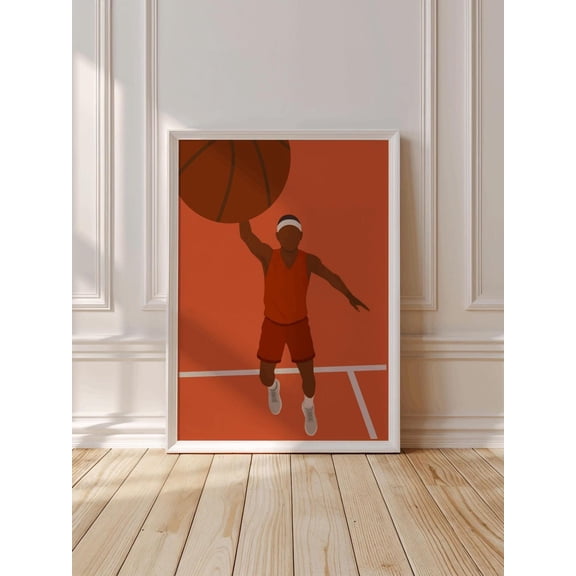 Minimal Basketball Dunk Unframed Paper Print