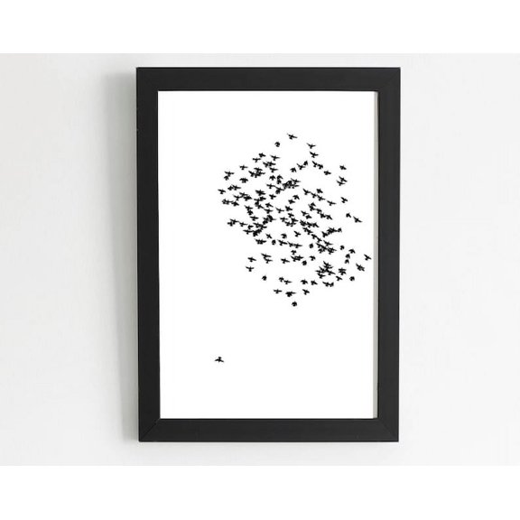 Minimal Bird Flock Art, Animal Wall Art