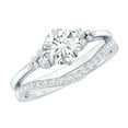 thumbnail image 1 of Rosec Jewels Certified Moissanite Wedding Ring Set of 2 - D-Vs1 Quality 1 Carat Engagement Ring with Enhancer, 14K White Gold, US 10.50, 1 of 9