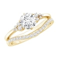 thumbnail image 1 of Rosec Jewels Certified Moissanite Wedding Ring Set of 2 - D-Vs1 Quality 1 Carat Engagement Ring with Enhancer, 18K Yellow Gold, US 9.50, 1 of 9