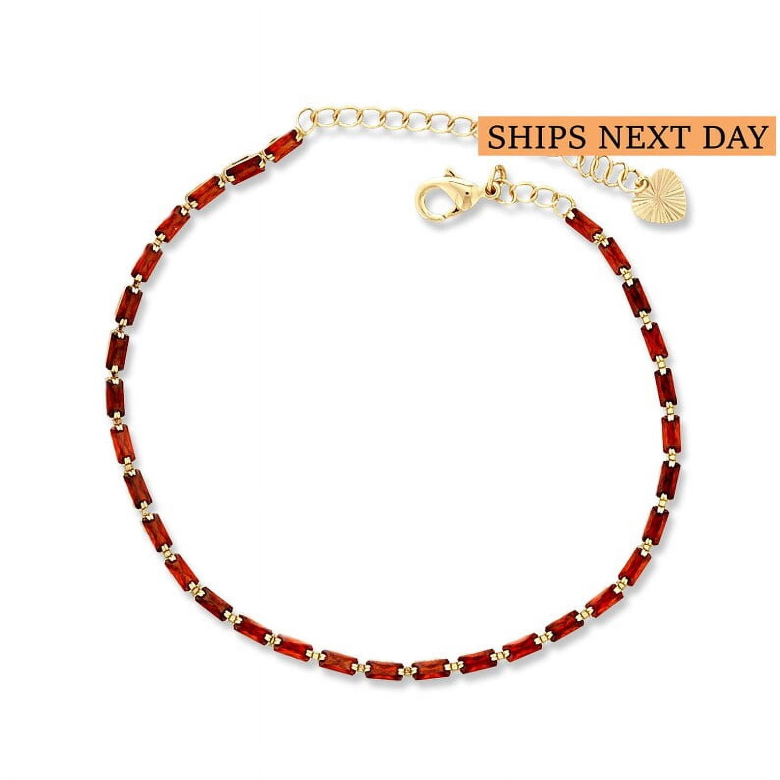 Minimal CZ Stone Anklets For Women Gold Plated, with 8"+2" Inch Adjustable Size.