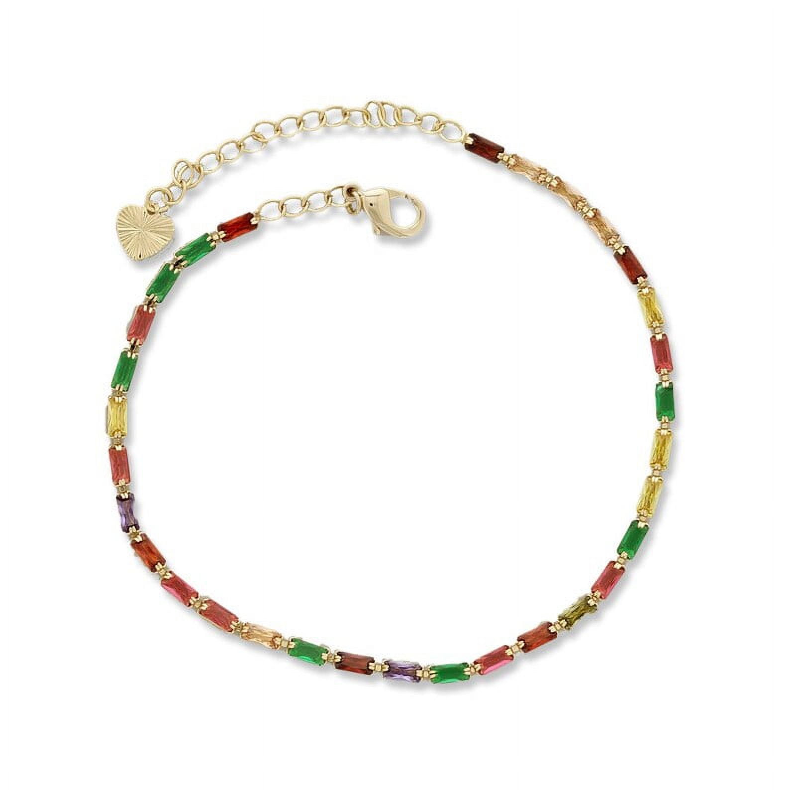Minimal CZ Stone Anklets For Women Gold Plated, with 8"+2" Inch Adjustable Size.