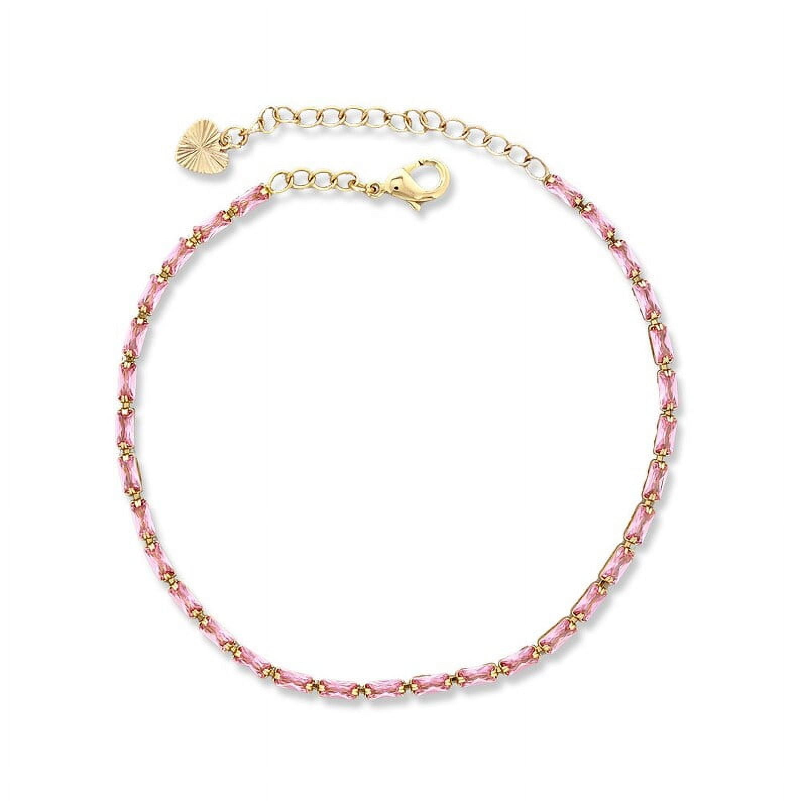 Minimal CZ Stone Anklets For Women Gold Plated, with 8"+2" Inch Adjustable Size.