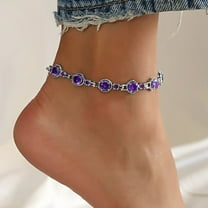 Minimal CZ Stones Anklets or Bracelet For Summer, 6" 2" Inch Adjustable Size
