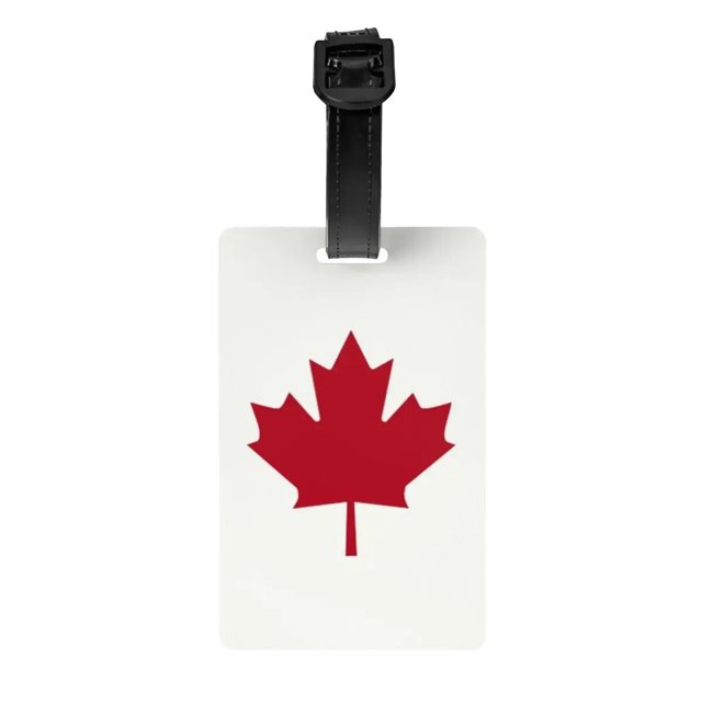 Minimal Canada Flag Luggage Tag for Travel Suitcase Canadian Pride