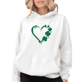 thumbnail image 1 of Minimal Clover Heart Print hoodie Graphic Sweatshirt Black S-2XL Womens Lucky Everyday Tops, 1 of 5