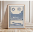 Minimal Coastal Boat Wall Art Print, Mediterranean Sea Line Art, Modern ...