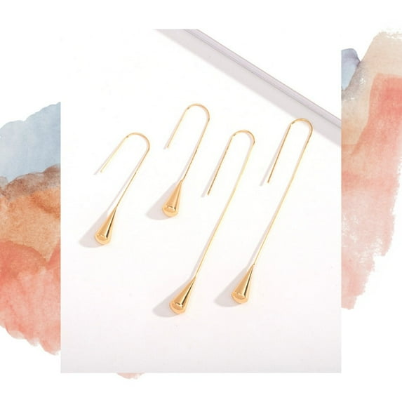 Minimal Dainty Long Water Drop Earrings, Gold Drop Earrings, Gold Bar Earrings, Minimalist Earrings, Teardrop Simple Earrings