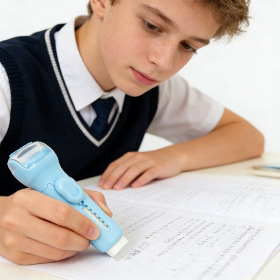 Minimal Debris Sliding Eraser Retractable Push-Pull Rubber Eraser Line Drawing Eraser Durable Office Writing Correction Tool Blue