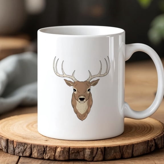 Minimal Deer Head Mug Rustic est Animal Ceramic Coffee Cup Hunter Gift Him Wild Lodge Style Mug 0ml.