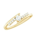 thumbnail image 1 of Rosec Jewels Natural Diamond Promise Ring for Women - Bypass Ring - HI-SI Quality - Ready to Gift for Valentines Day, 14K Yellow Gold, US 8.00, 1 of 8