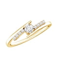 thumbnail image 1 of Rosec Jewels Natural Diamond Promise Ring for Women - Bypass Ring - HI-SI Quality - Ready to Gift for Valentines Day, 18K Yellow Gold, US 11.50, 1 of 8