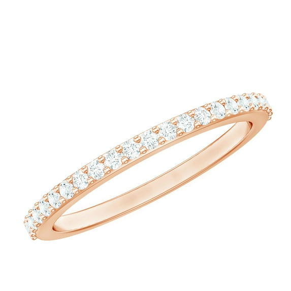Minimal Diamond Half Eternity Ring (1/4 CT, HI-SI Quality), 18K Rose Gold, US 10.50
