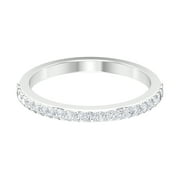 ROSEC JEWELS Minimal Diamond Half Eternity Ring (1/4 CT, HI-SI Quality), 925 Sterling Silver, US 4.00